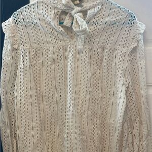 White Eyelet Lace Blouse